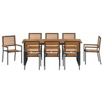 vidaXL Ensemble de salle à manger de jardin 9 pièces en poly rotin noir acacia