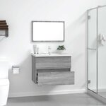 vidaXL Ensemble de meubles de salle de bain 2 Pièces Sonoma gris