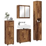 vidaXL Ensemble de mobilier de salle de bain 4 Pièces Bois Ancien