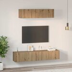 vidaXL Ensemble meuble TV 4 Pièces Chêne artisanal Bois d'ingénierie