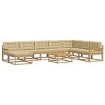 vidaXL Ensemble de canapés d'extérieur 9 Pièces Blanc et Beige