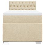 vidaXL Sommier à lattes de lit avec matelas Crème 100x200 cm Tissu