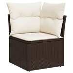 vidaXL Salon de jardin et coussins 11 Pièces marron résine tressée