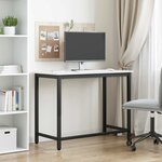 vidaXL table Blanc 100 x 50 x 77 cm Bois d'ingénierie et acier