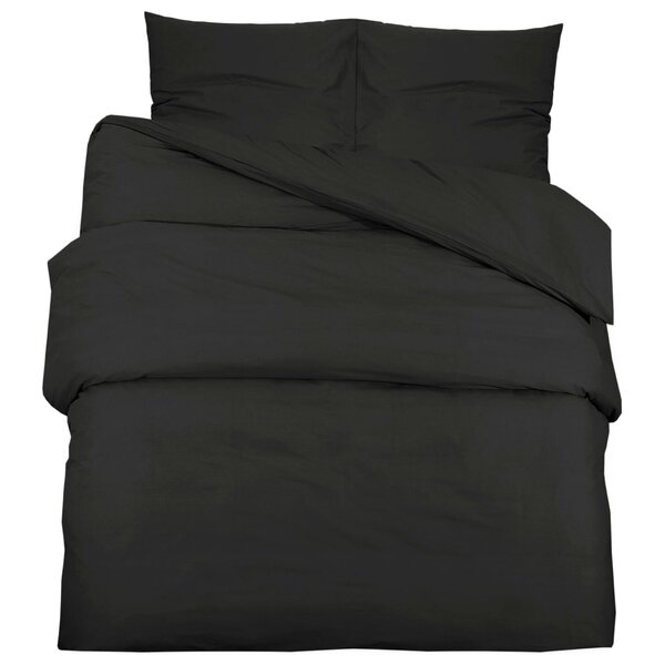 vidaXL Ensemble de housse de couette Noir 140x200 cm Microfibre légère