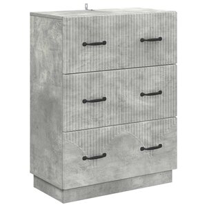 vidaXL Armoire à tiroirs Gris béton 66 x 34 5 x 87 cm