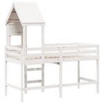 vidaXL Lit superposé avec échelle et toit sans matelas blanc 90x190 cm