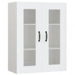 vidaXL Buffet haut Blanc 69 5x34x180 cm Bois d'ingénierie