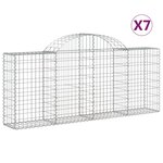 vidaXL Paniers à gabions arqués 7 Pièces 200x30x80/100 cm Fer galvanisé