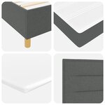 Box Spring VidaXL avec Matelas Gris Foncé 200x200 cm en Tissu