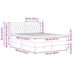 vidaXL Cadre de lit avec matelas Gris clair 120 x 190 cm Velours