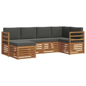 vidaXL Ensemble de canapés d'extérieur 6 pc Naturel et Anthracite