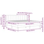 vidaXL Cadre de lit avec matelas Gris clair 180 x 200 cm Velours
