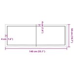 vidaXL Dessus de table 140x50x(2-4) cm bois de chêne massif non traité