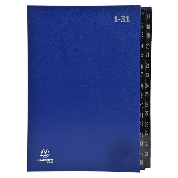 Trieur Rigide Economique Ordonator 32 Compartiments Numériques - 24x34cm - Bleu - X 6 - Exacompta