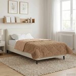 vidaXL Duvet d'hiver Taupe 140 x 220 cm Microfibre et polaire Teddy