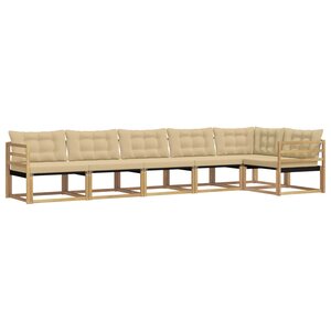 vidaXL Ensemble de canapés d'extérieur 6 pc Blanc et Beige