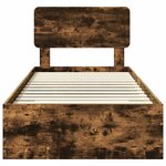vidaXL Cadre de lit Chêne fumé 90 x 190 cm Bois d'ingénierie
