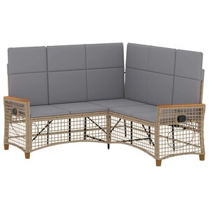 vidaXL Ensemble de canapés inclinables de jardin Beige et Gris clair