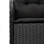vidaXL Ensemble à manger de jardin coussins 5Pièces Noir Résine tressée