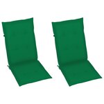 vidaXL Chaises inclinables de jardin lot de 2 et coussins Bois acacia