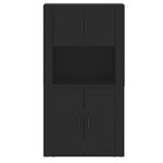 vidaXL Buffet haut Noir Bois d'ingénierie
