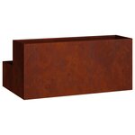 vidaXL Cache-pot de jardin Rouillé 100 x 60 x 45 cm Acier patiné
