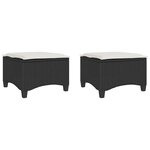 vidaXL Tabourets jardin coussins 2 Pièces noir 55x55x36 cm résine tressée