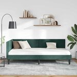 vidaXL Cadre de lit d'angle avec tête de lit Vert foncé 90 cm x 200 cm