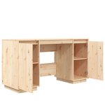 Bureau table poste de travail meuble d'ordinateur informatique étude 140 x 50 x 75 cm bois massif de pin brun 02_0023378
