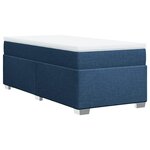 vidaXL Sommier à lattes de lit avec matelas Bleu 90x190 cm Tissu