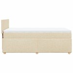 vidaXL Sommier à lattes de lit avec matelas Crème 90x200 cm Tissu