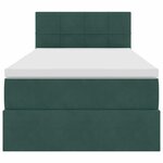 vidaXL Lit de rangement LED avec matelas Vert foncé 90 x 200 cm
