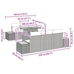 vidaXL Ensemble de canapé de jardin 6 Pièces Beige Poly rotin