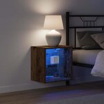 vidaXL Étagère flottante avec lumière LED Marron 40 x 28 5 x 40 cm