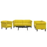 vidaXL Ensemble de canapés 3 Pièces jaune velours