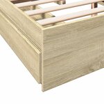 vidaXL Cadre de lit avec tiroirs sans matelas chêne sonoma 150x200 cm