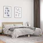 vidaXL Cadre de lit sans matelas chêne sonoma 200x200 cm