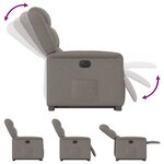 vidaXL Fauteuil inclinable électrique taupe tissu