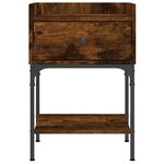 vidaXL Table de chevet chêne fumé 40 5x31x60 cm bois d'ingénierie