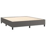 vidaXL Sommier à lattes de lit matelas LED Gris 180x200 cm Similicuir