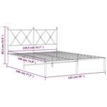 vidaXL Cadre de lit métal sans matelas avec tête de lit noir 135x190cm