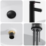 vidaXL Lavabo de salle de bain avec robinet et évacuation Noir Mat