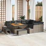 vidaXL Ensemble de canapé de jardin 12 Pièces Gris Gris foncé