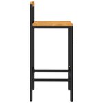 vidaXL Tabourets de bar lot de 4 noir résine tressée et bois d'acacia
