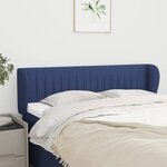 vidaXL Tête de lit avec oreilles Bleu 147x23x78/88 cm Tissu