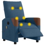 vidaXL Fauteuil inclinable de massage électrique Bleu Tissu