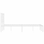 vidaXL Cadre de lit métal sans matelas et tête de lit blanc 140x190 cm
