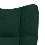 vidaXL Chaise de relaxation avec tabouret Vert foncé Velours