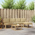 vidaXL Ensemble de canapés d'extérieur 6 Pièces Blanc et Beige